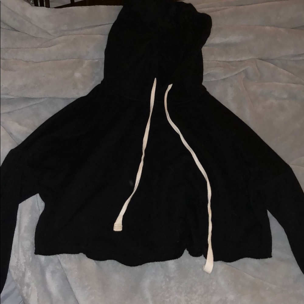 Black Cropped Hoodie